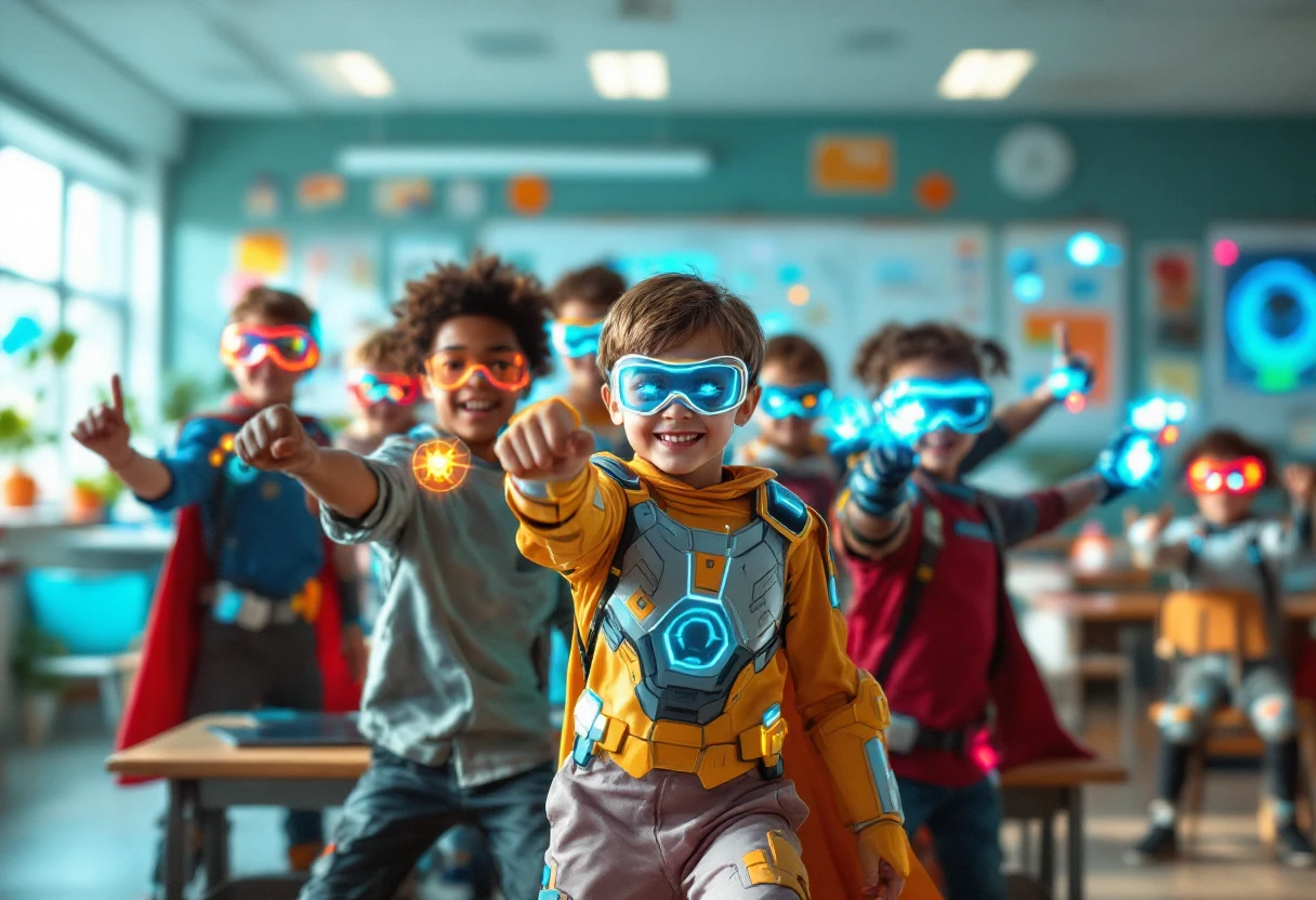 Children exploring, classroom adventure